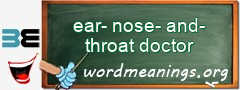 WordMeaning blackboard for ear-nose-and-throat doctor